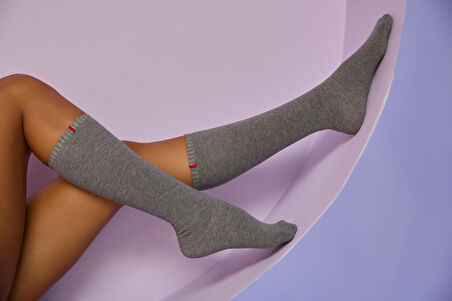 Kadın Grimelanj Renkli Famliy Basic Dizaltı Çorap