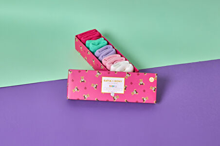 5'li Paket Yenidoğan Bambu Bebek Çorap Renkli