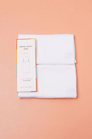 2 li Paket Kız Çocuk Atlet Beyaz/Beyaz