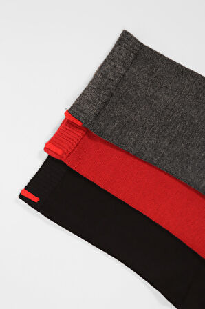 3'lü Paket Kadın Harold Bambu Soket Çorap Siyah/ Bordo/ Antrasit Melanj