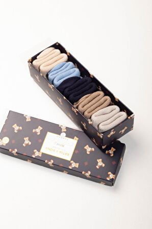 Katia & Bony Renkli Yenidoğan Bamboo Blue Mix 0-3 Ay 5 li Bebek Çorap