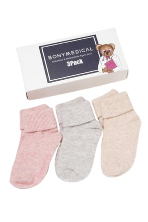3 lü Paket Medikal Bebek Çorap Pembe Desenli