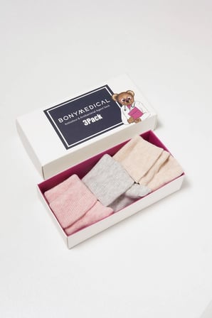 3 lü Paket Medikal Bebek Çorap Pembe Desenli