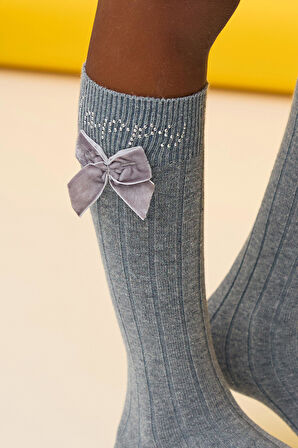 Let's Party Dizaltı Çocuk Çorabı Gri-Melanj