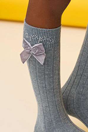 Let's Party Dizaltı Çocuk Çorabı Gri-Melanj