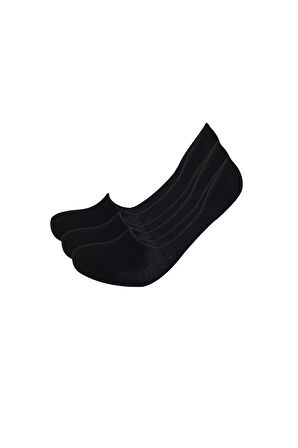 3'lü Paket Basic Erkek Görünmez Çorap Siyah/Siyah/Siyah