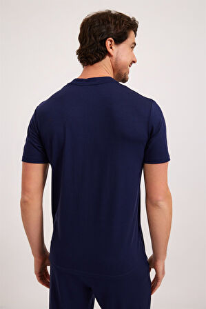 Erkek Silver Düğmeli Pijama Üst Lacivert