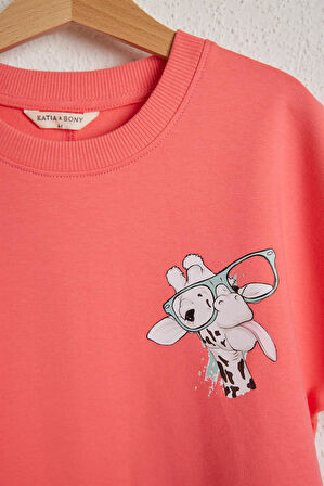 Fun Giraffe Kız Çocuk T-shirt Pembe