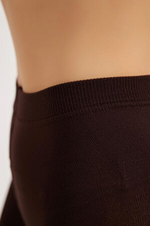 Kadın  Şardonlu  Ayaksız Külotlu Çorap Kahverengi