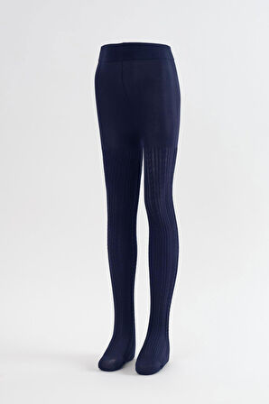 Desenli Çocuk Külotlu Çorap Lacivert