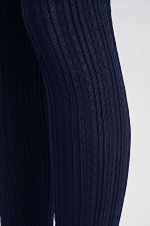 Desenli Çocuk Külotlu Çorap Lacivert