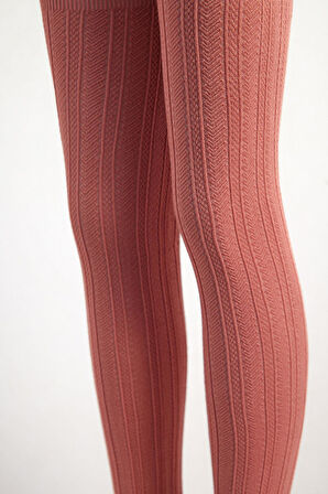 Desenli Viskon Çocuk Tayt Pembe