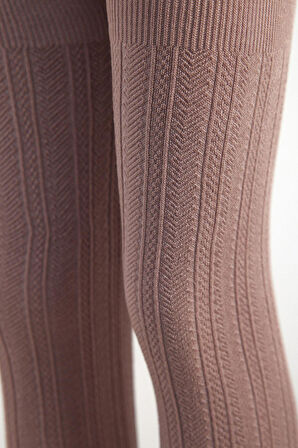 Desenli Viskon Çocuk Tayt Lila