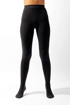 Kadın Yün Külotlu Çorap Gri Melanj