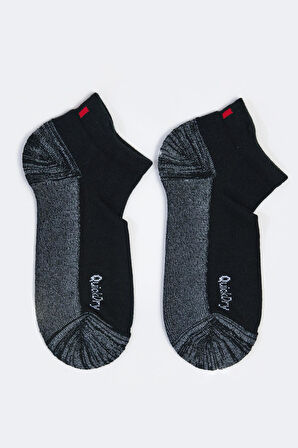 2'li Paket Erkek Golf Patik Çorap Siyah/Siyah