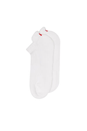 2'li Paket Erkek Golf Patik Çorap Beyaz/Beyaz
