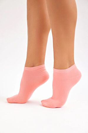 Kadın Pamuklu Patik Çorap Mercan