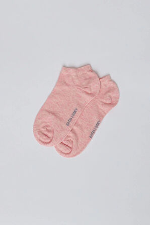 Kadın Pamuklu Patik Çorap Pembe Melanj