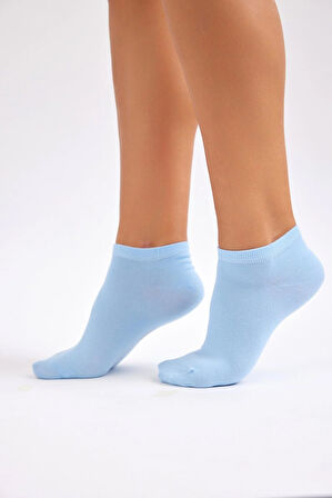 Kadın Pamuklu Patik Çorap Buz Mavisi