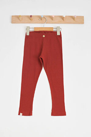 Kız Çocuk Kahverengi Fitilli Yazlık Tayt