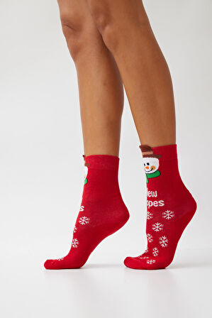 Yılbaşı Soket Çorap Kırmızı