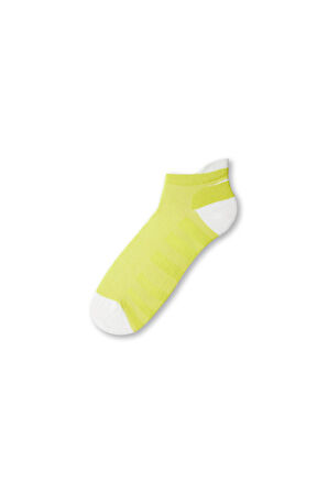 Erkek Desenli Step Golf Çorabı Sarı/Beyaz