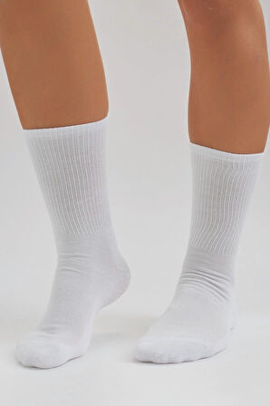 Erkek Havlu Taban Uzun Konç Basic Soket Çorap Krem