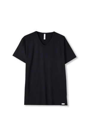 Basic Modal  V Yaka Erkek Tshirt Siyah