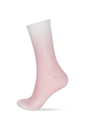 Kadın 2'li Paket Parlak Simli Soket Çorap