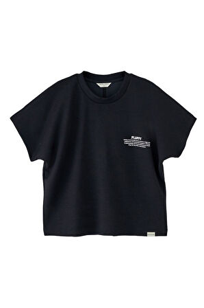 Kız Çocuk Siyah Renkli Luffy Baskılı Tişört