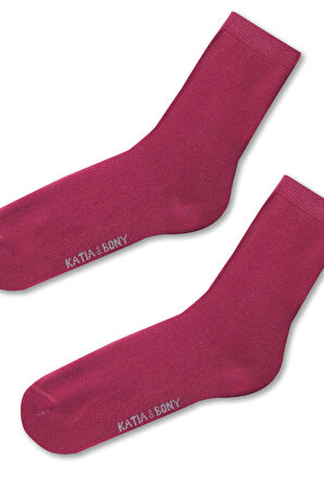 Kadın Family Basic Soket Çorap Cherry