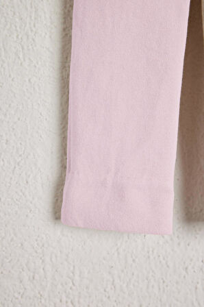 Çocuk Pamuklu Tayt Pantolon Açık Pembe