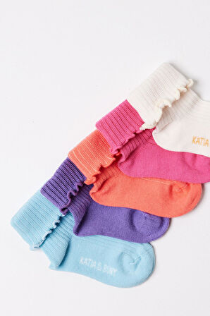 Kız Bebek Şeritli 5'li Soket Çorap