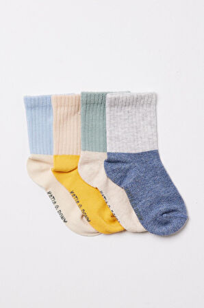 Bebek 4'lü Paket Soket Çorap Renkli