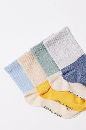 Bebek 4'lü Paket Soket Çorap Renkli