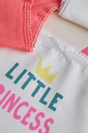 Kız Çocuk 3'lü Paket Puantiye Slip Ekru