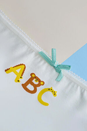  Kız Çocuk 3'lü Paket Alfabe Slip