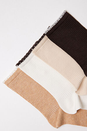 Kadın 4'lü Bileği Renkli Soket Çorap