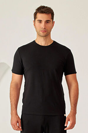 Erkek Siyah Renkli Bisiklet Yaka Tişört