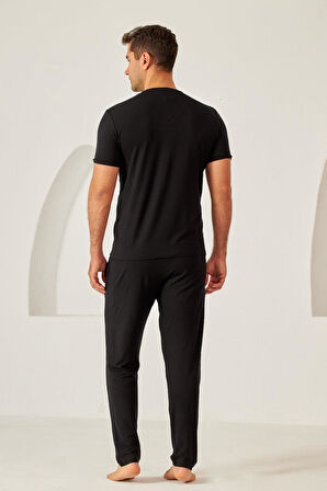 Erkek Siyah Renkli Beli Bağlamalı Eşofman Altı