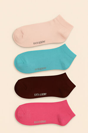 Kadın 4'lü Step Çorap Çok Renkli