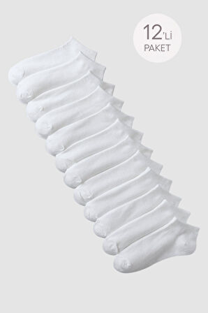 Unisex 12'li Basic Step Çorap Beyaz