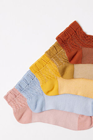 Kadın 5'li Paket Patik Çorap Çok Renkli