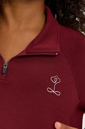 Kız Çocuk Basıc Fluffy Sweatshirt Bordo