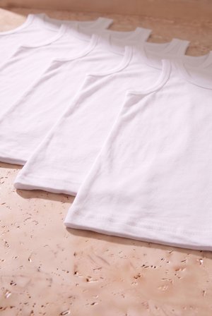 Erkek Çocuk 6 lı Paket Basıc Kalın Askılı Atlet Beyaz