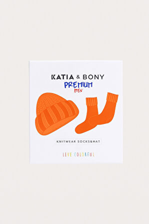 Erkek Premium Kutulu Triko Bere ve Çorap Seti Koyu Bej