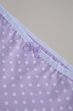 Kız Çocuk 5 li Paket  Puantiye Detaylı Boxer Çok Renkli