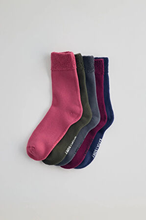5'li Paket Kadın Soket Çorap Mix Pembe