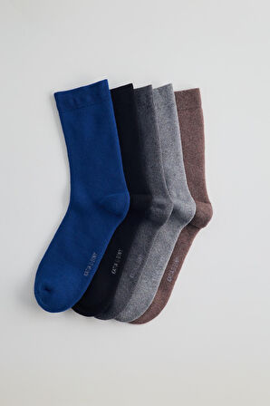 Erkek 5 li Paket Havlu Soket Çorap Çok Renkli