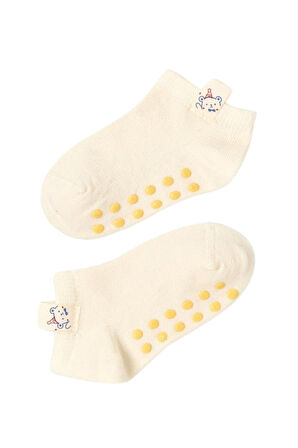 Bebek Aksesuarlı 2'li Step Çorap Ekru